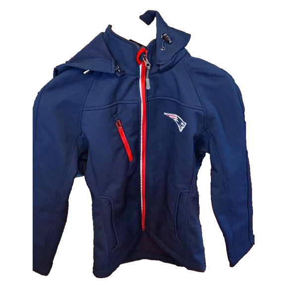NEW ENGLAND PATRIOTS Woman's Soft Shell Jacket SMALL Navy Blue - Picture 1 of 6